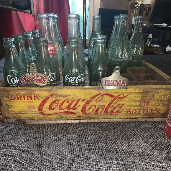 Other Vintage Original Yellow Coke Crate Holds 24 I Got 21 Bottles
